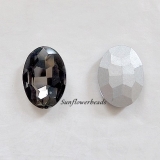 1 Rivoli, Glasstein oval 25 x 18 mm - black diamond